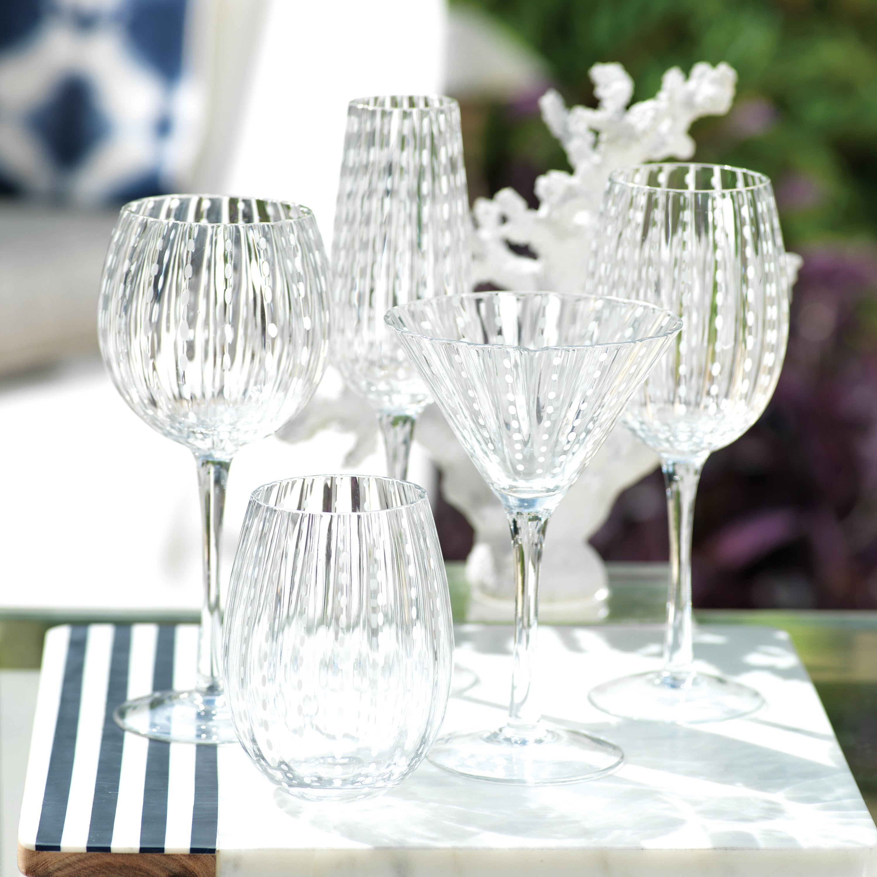 Image of White Dots Stemless Glasses