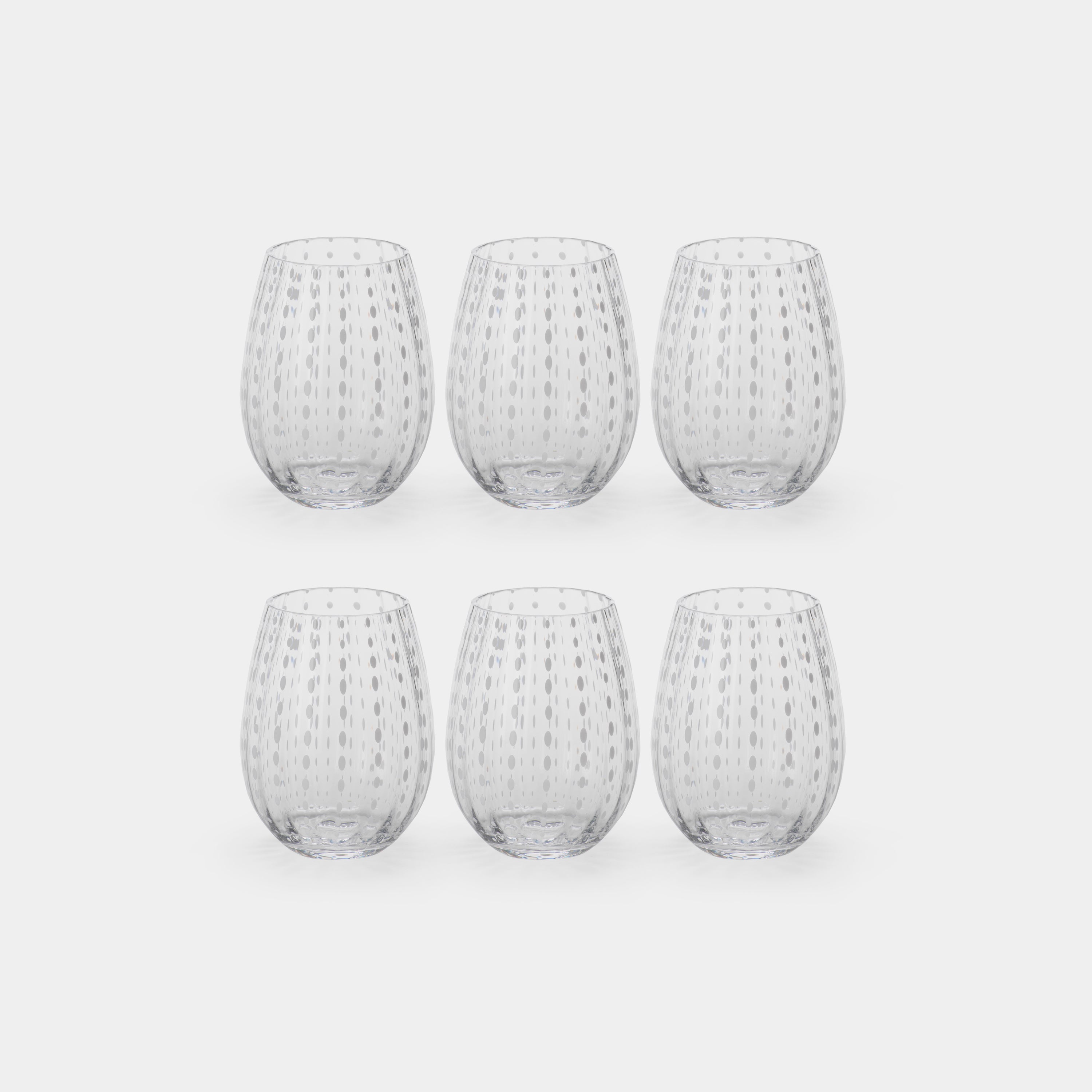 Image of White Dots Stemless Glasses