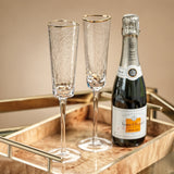 Aperitivo Hammered Champagne Flutes with Gold Rim (Set of 4)