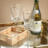 Aperitivo Hammered Wine Glasses with Gold Rim (Set of 4)