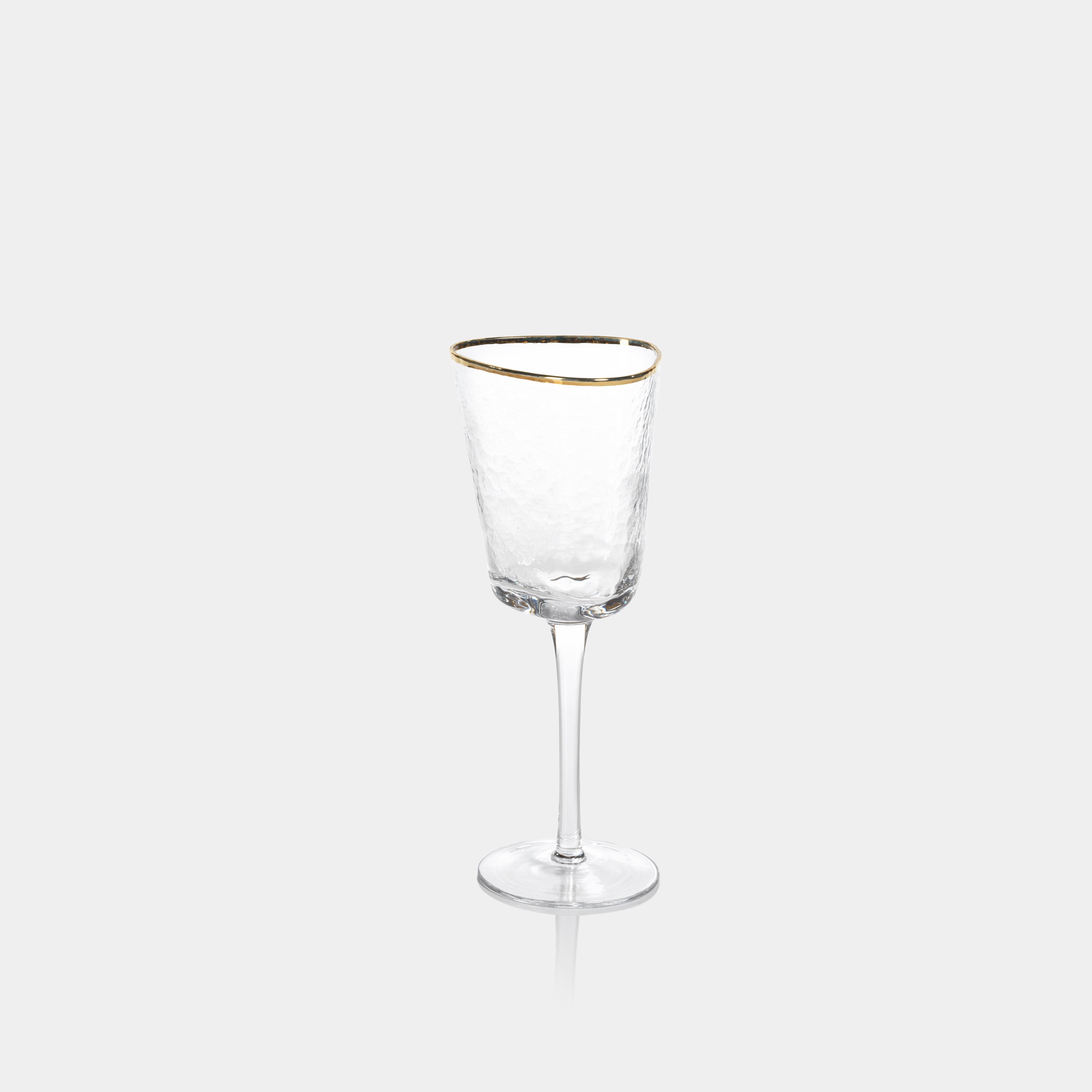 Image of Aperitivo Hammered Wine Glasses with Gold Rim