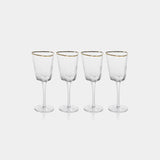 Image of Aperitivo Hammered Wine Glasses with Gold Rim