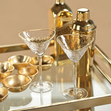 Aperitivo Hammered Martini Glasses with Gold Rim (Set of 4)