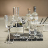 Image of Aperitivo Hammered Martini Glasses with Gold Rim