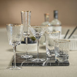 Aperitivo Hammered Martini Glasses with Gold Rim (Set of 4)