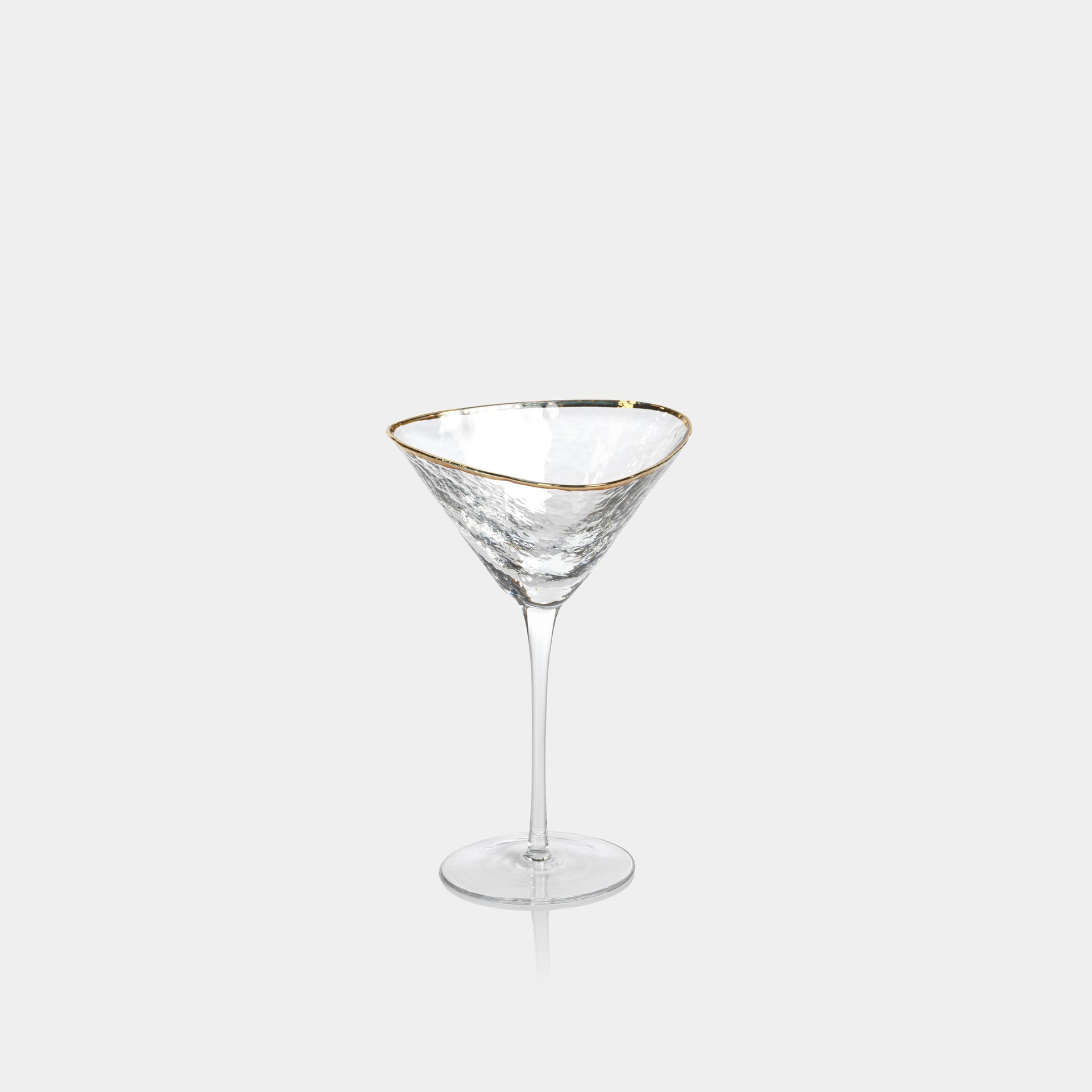 Aperitivo Hammered Martini Glasses with Gold Rim (Set of 4)