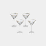 Image of Aperitivo Hammered Martini Glasses with Gold Rim