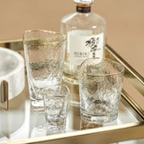 Aperitivo Hammered Highball Glasses with Gold Rim (Set of 4)