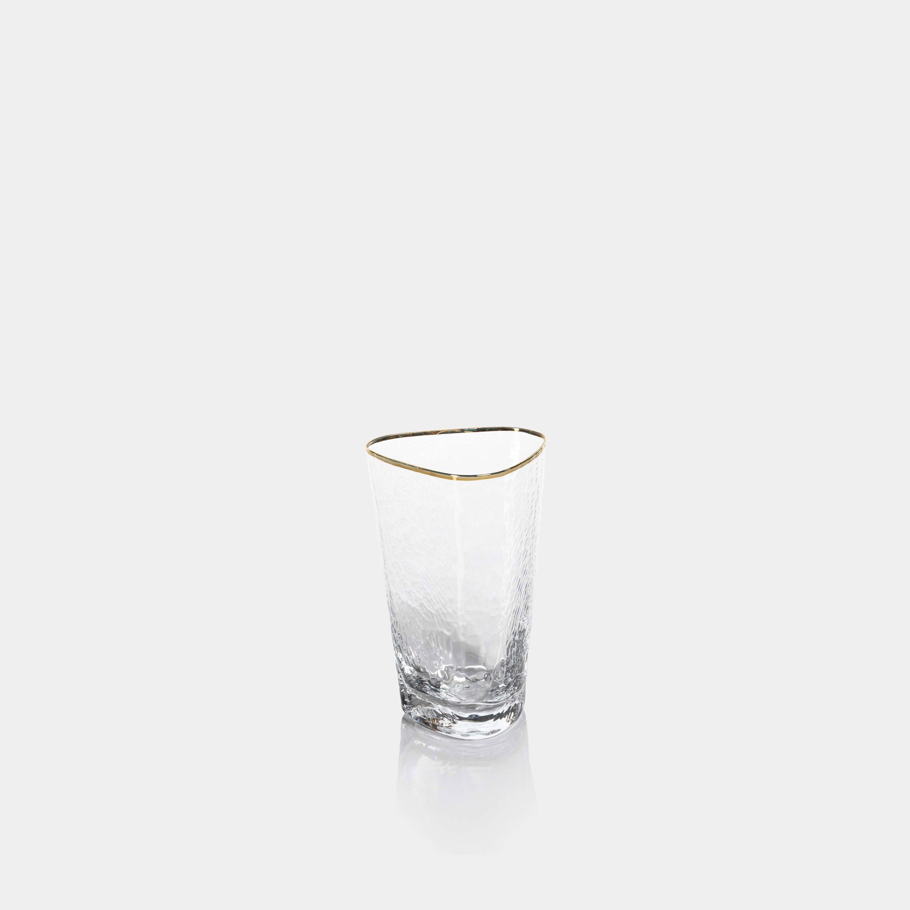 Image of Aperitivo Hammered Highball Glasses with Gold Rim