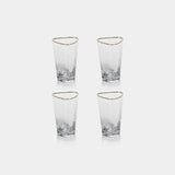 Image of Aperitivo Hammered Highball Glasses with Gold Rim