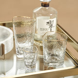 Aperitivo Hammered Double Old Fashioned Glasses with Gold Rim (Set of 4)