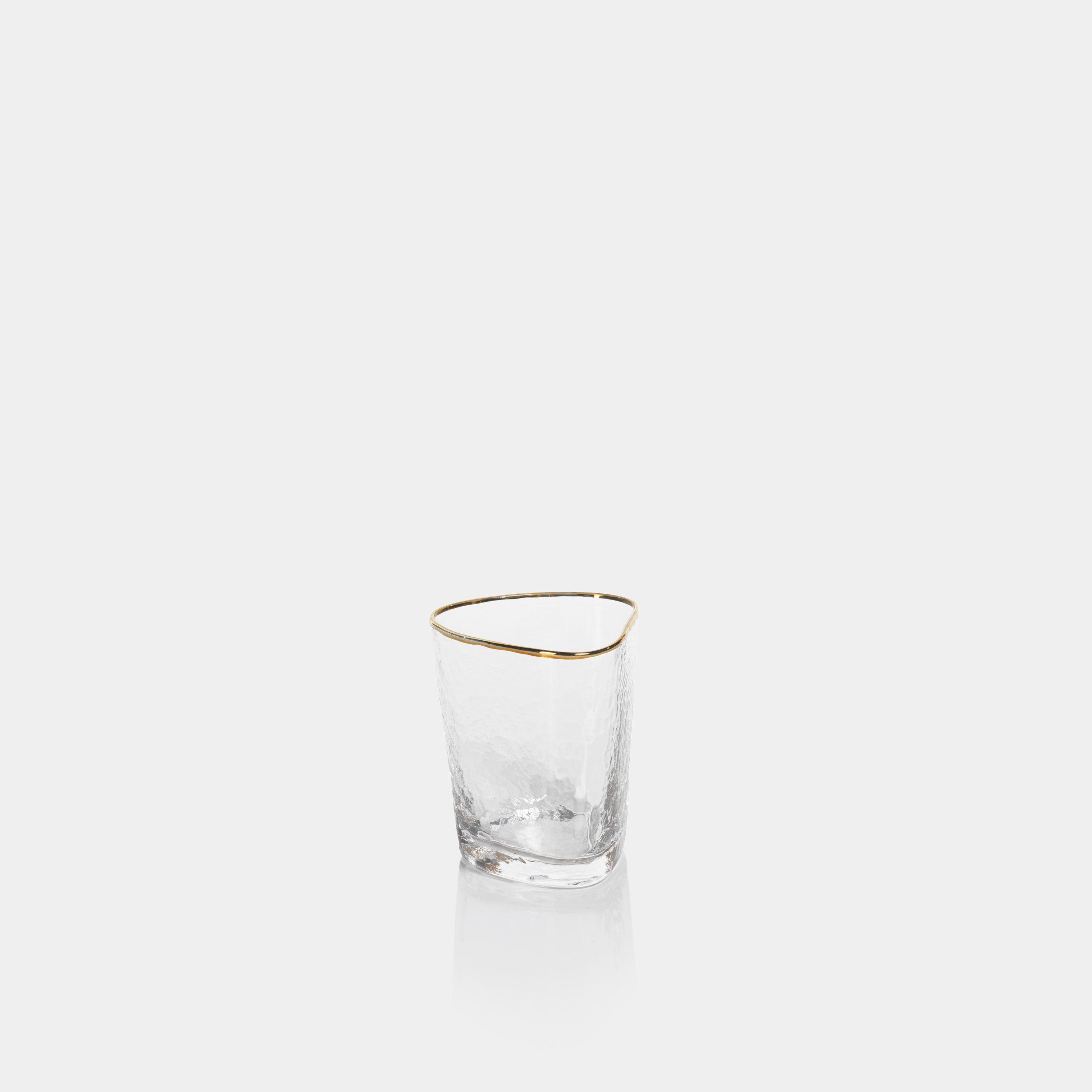 Image of Aperitivo Hammered Double Old Fashioned Glasses with Gold Rim