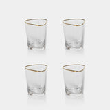 Image of Aperitivo Hammered Double Old Fashioned Glasses with Gold Rim
