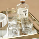 Image of Aperitivo Hammered Shot Glasses with Gold Rim