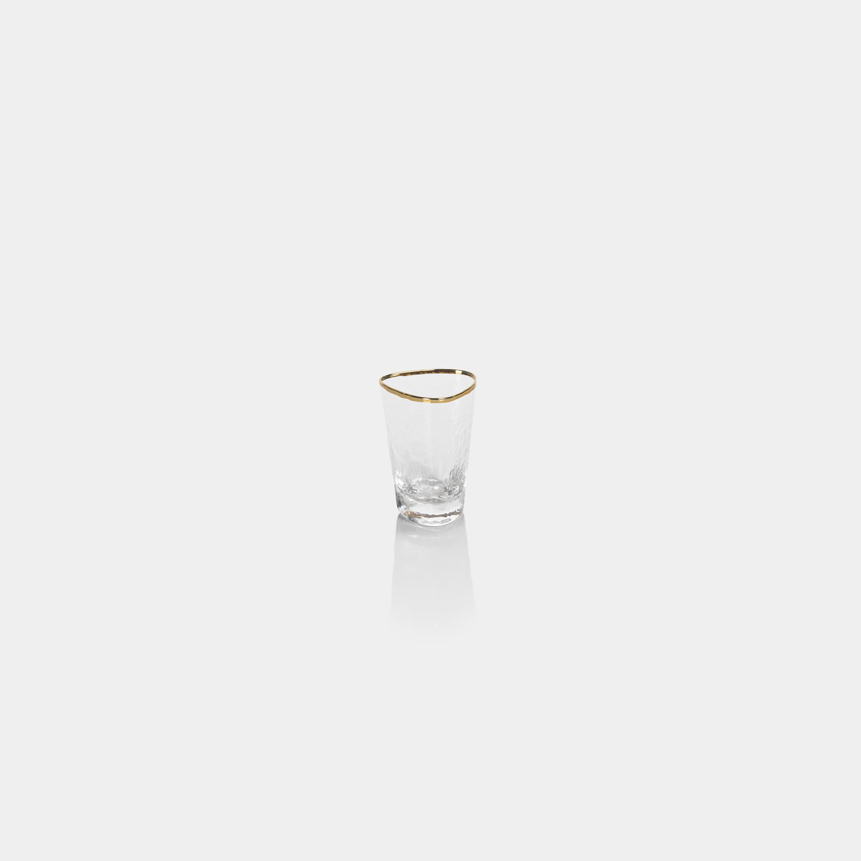 Image of Aperitivo Hammered Shot Glasses with Gold Rim