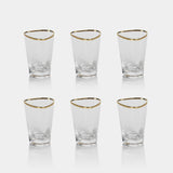 Image of Aperitivo Hammered Shot Glasses with Gold Rim