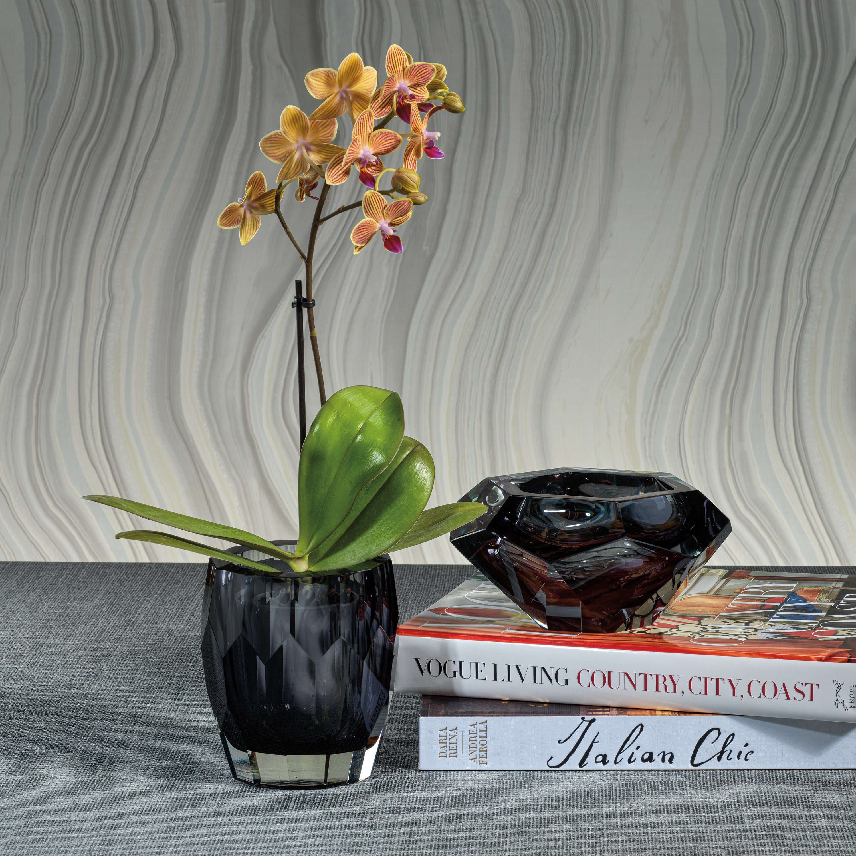 Image of La Bohème Handmade Polished Cut Glass Vase / Hurricane