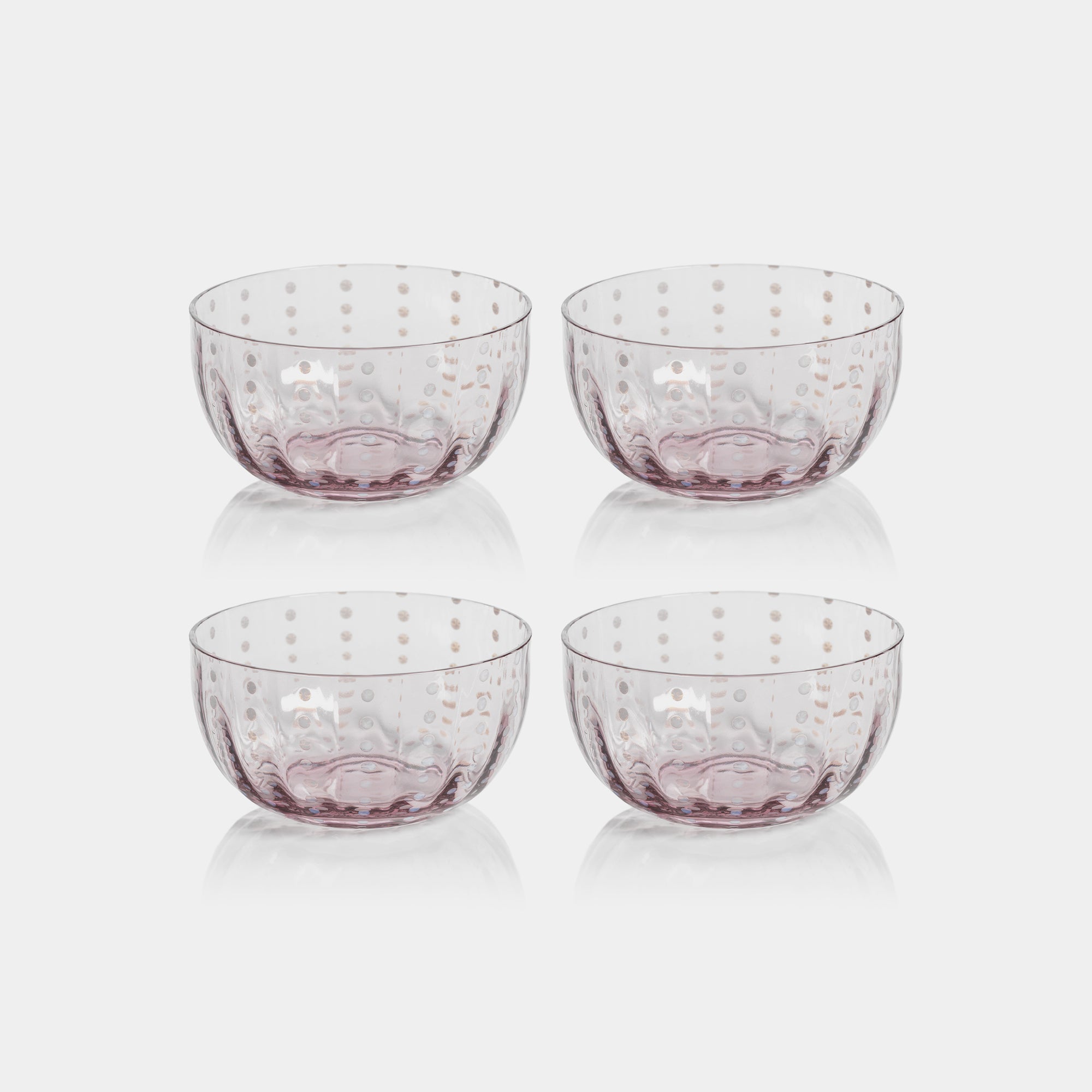 Image of Portofino White Dot Condiment Glass Bowls