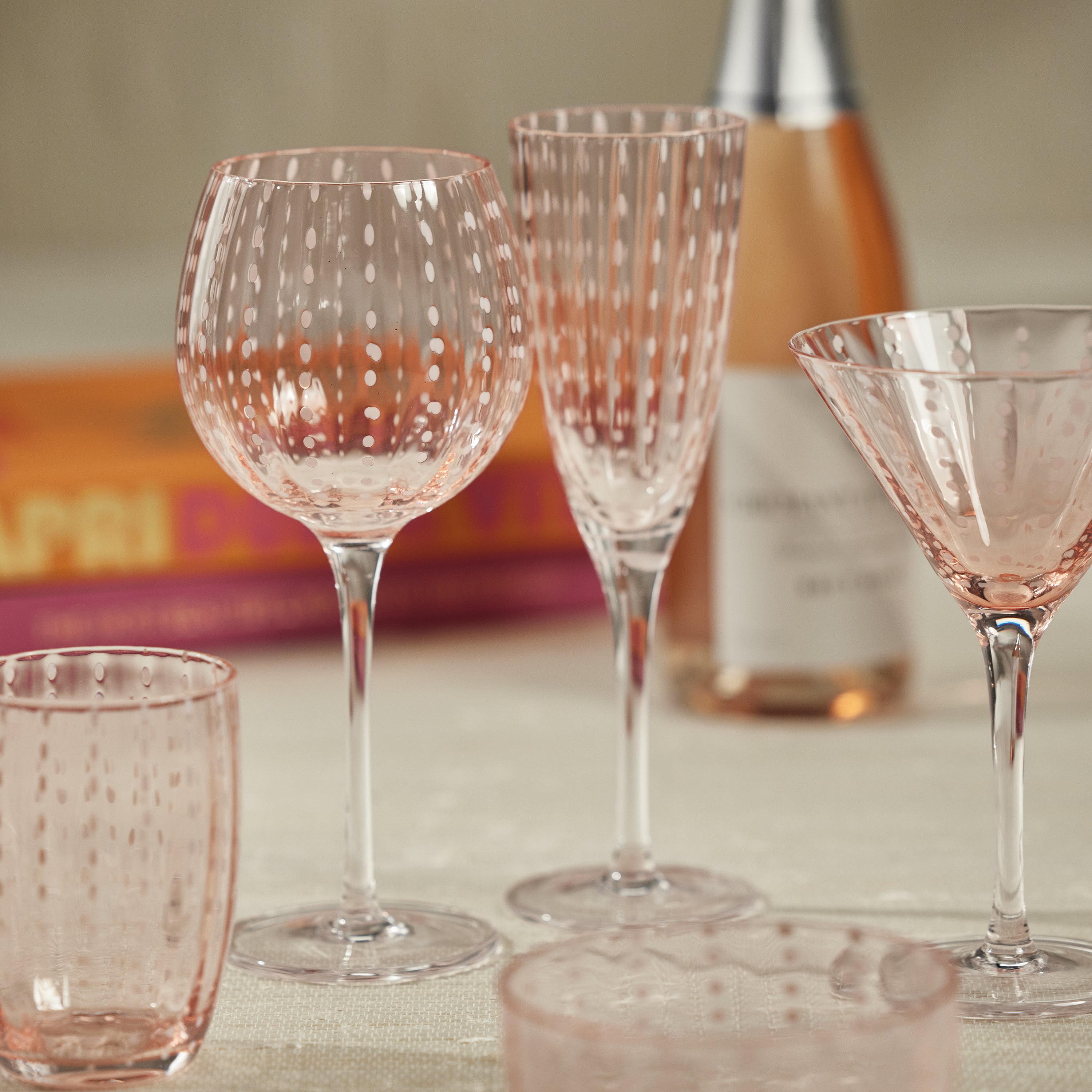 Image of Portofino White Dot Wine Glasses