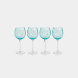 Portofino White Dot Wine Glasses (Set of 4)