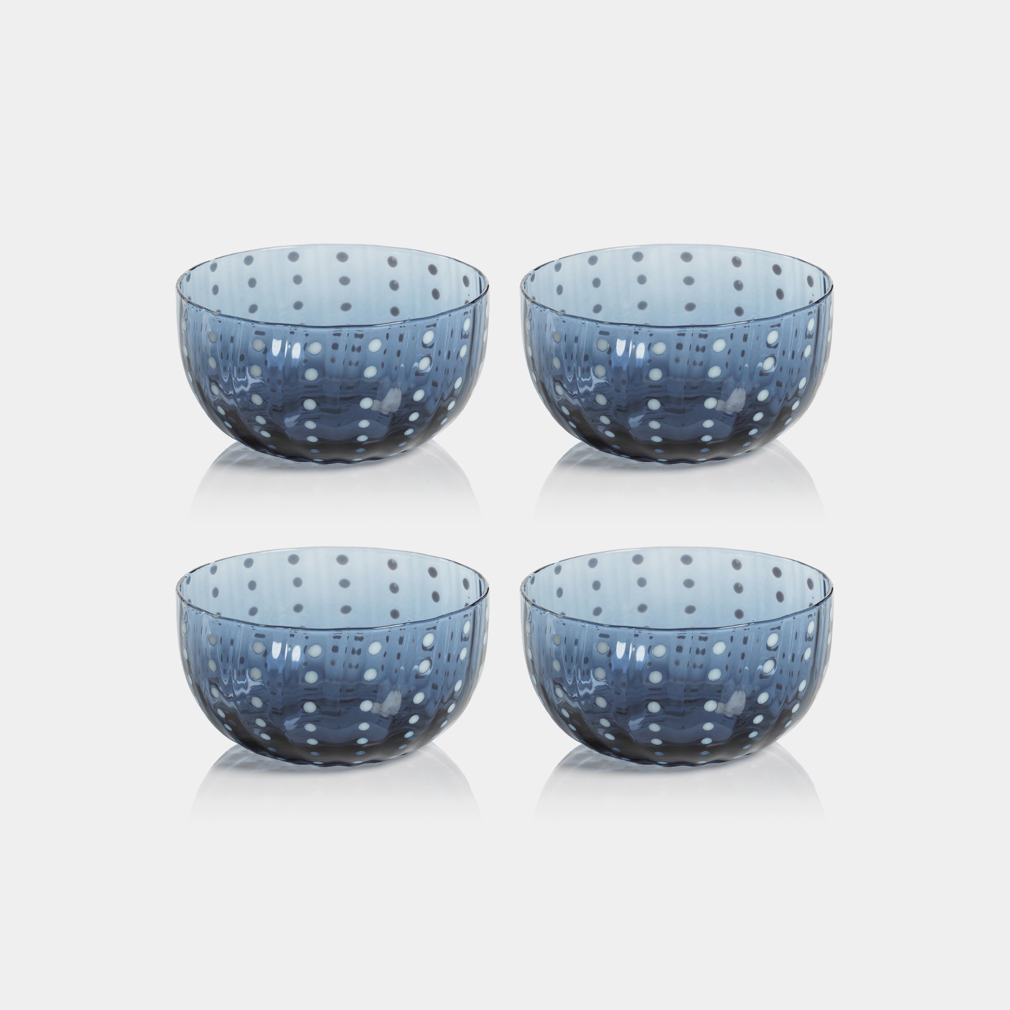 Image of Portofino White Dot Condiment Glass Bowls