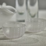 Image of Portofino White Dot Condiment Frosted Glass Bowls