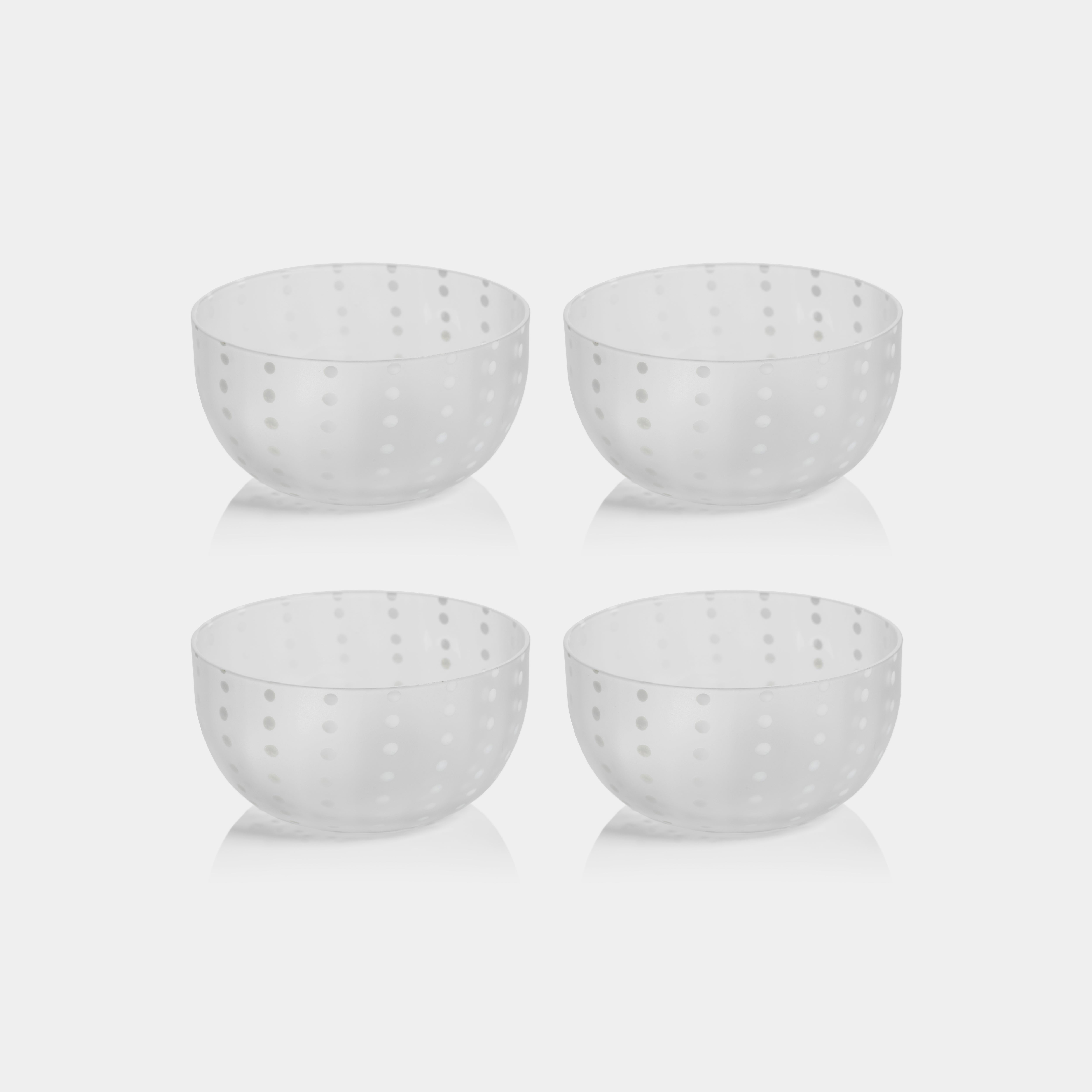 Image of Portofino White Dot Condiment Frosted Glass Bowls