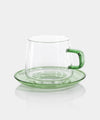 Image of Baglioni Glass Tea and Coffee Cups with Saucers