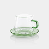 Image of Baglioni Glass Tea and Coffee Cups with Saucers