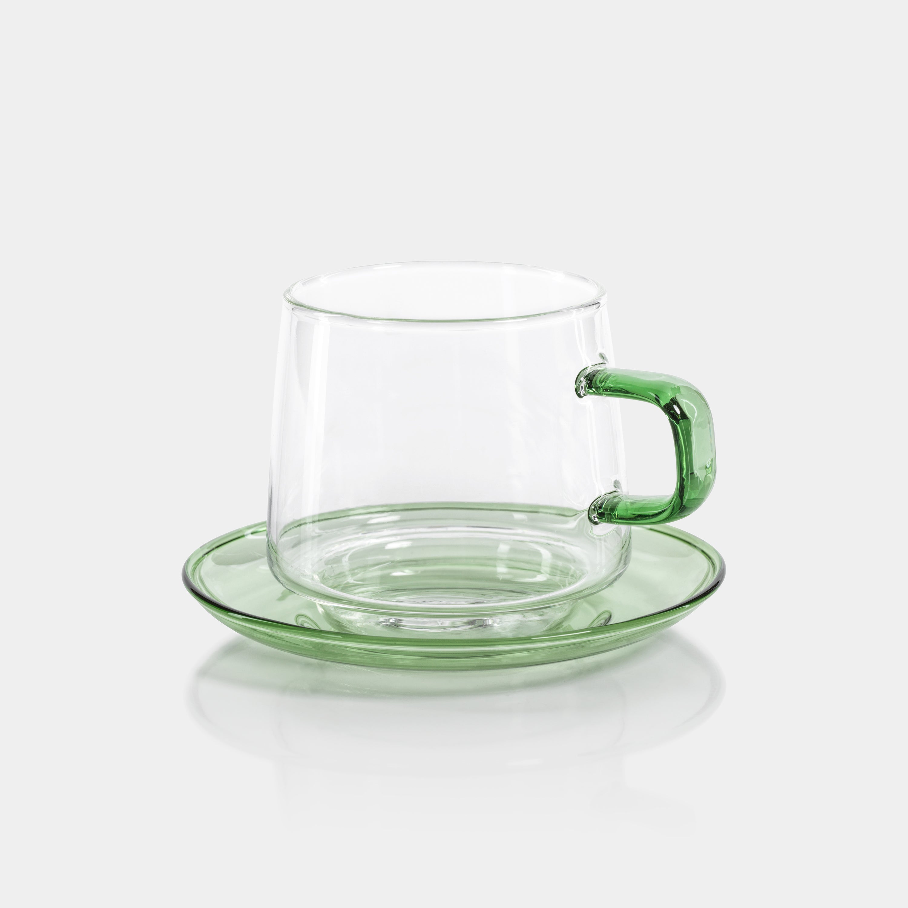 Image of Baglioni Glass Tea and Coffee Cups with Saucers