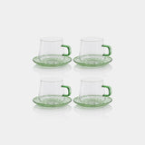 Image of Baglioni Glass Tea and Coffee Cups with Saucers