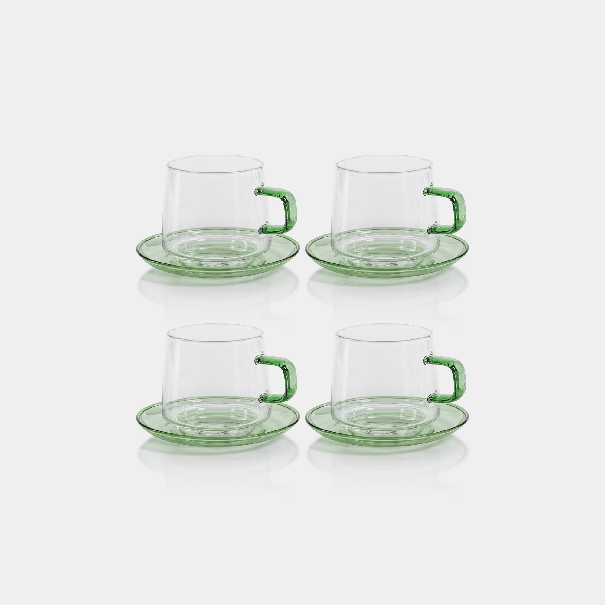 Image of Baglioni Glass Tea and Coffee Cups with Saucers