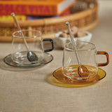 Image of Baglioni Glass Tea and Coffee Cups with Saucers