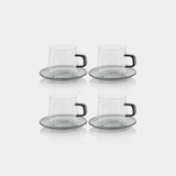 Image of Baglioni Glass Tea and Coffee Cups with Saucers