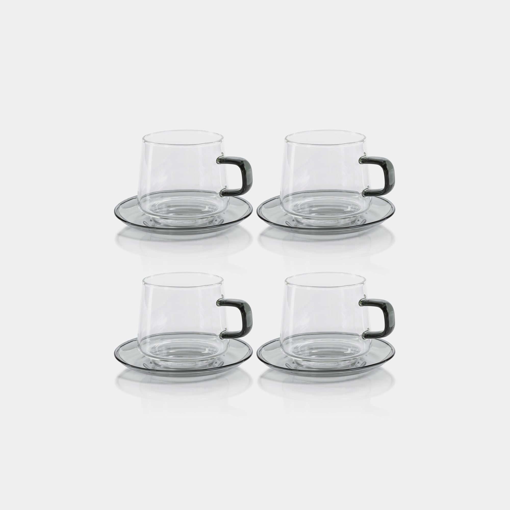 Image of Baglioni Glass Tea and Coffee Cups with Saucers