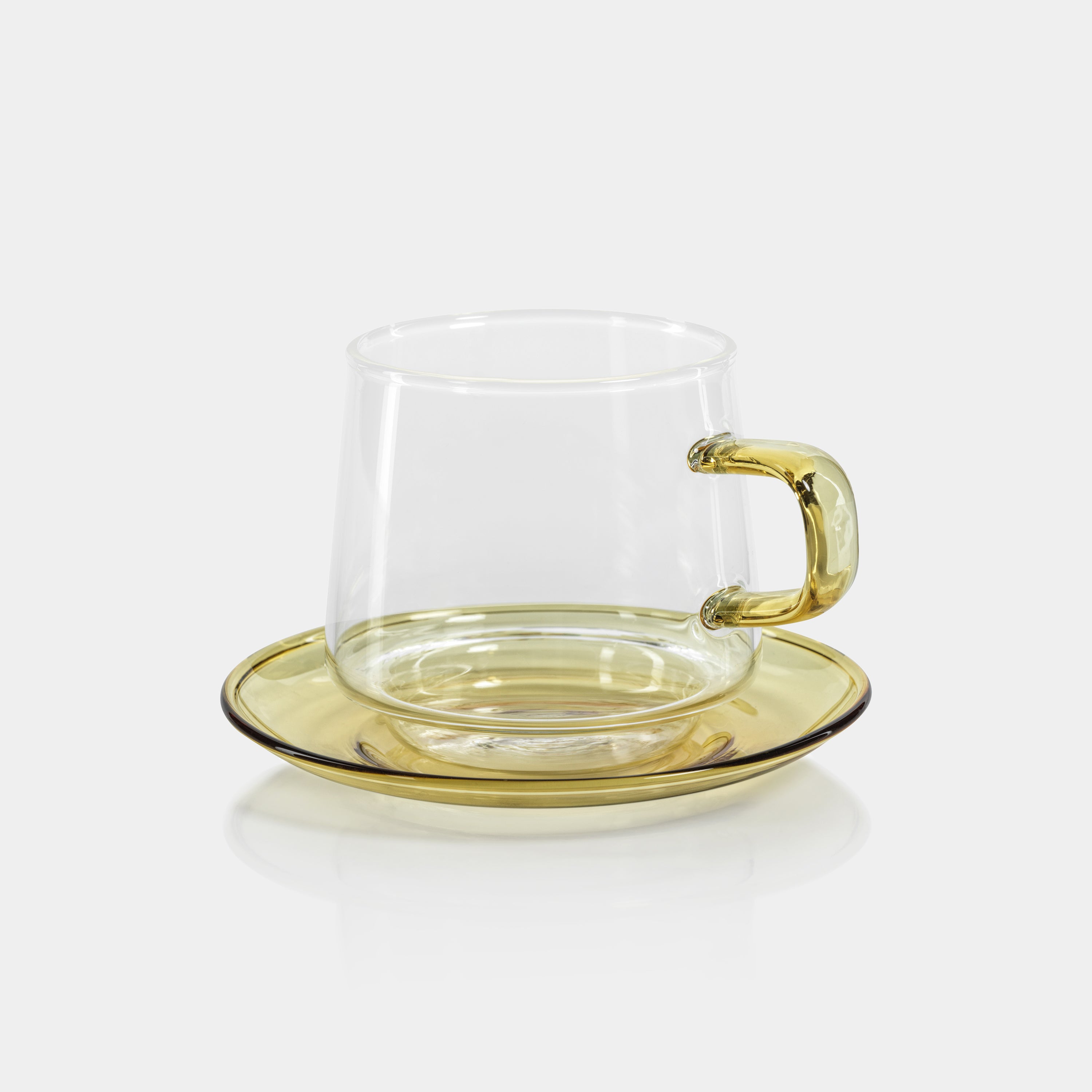 Image of Baglioni Glass Tea and Coffee Cups with Saucers