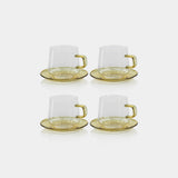 Image of Baglioni Glass Tea and Coffee Cups with Saucers
