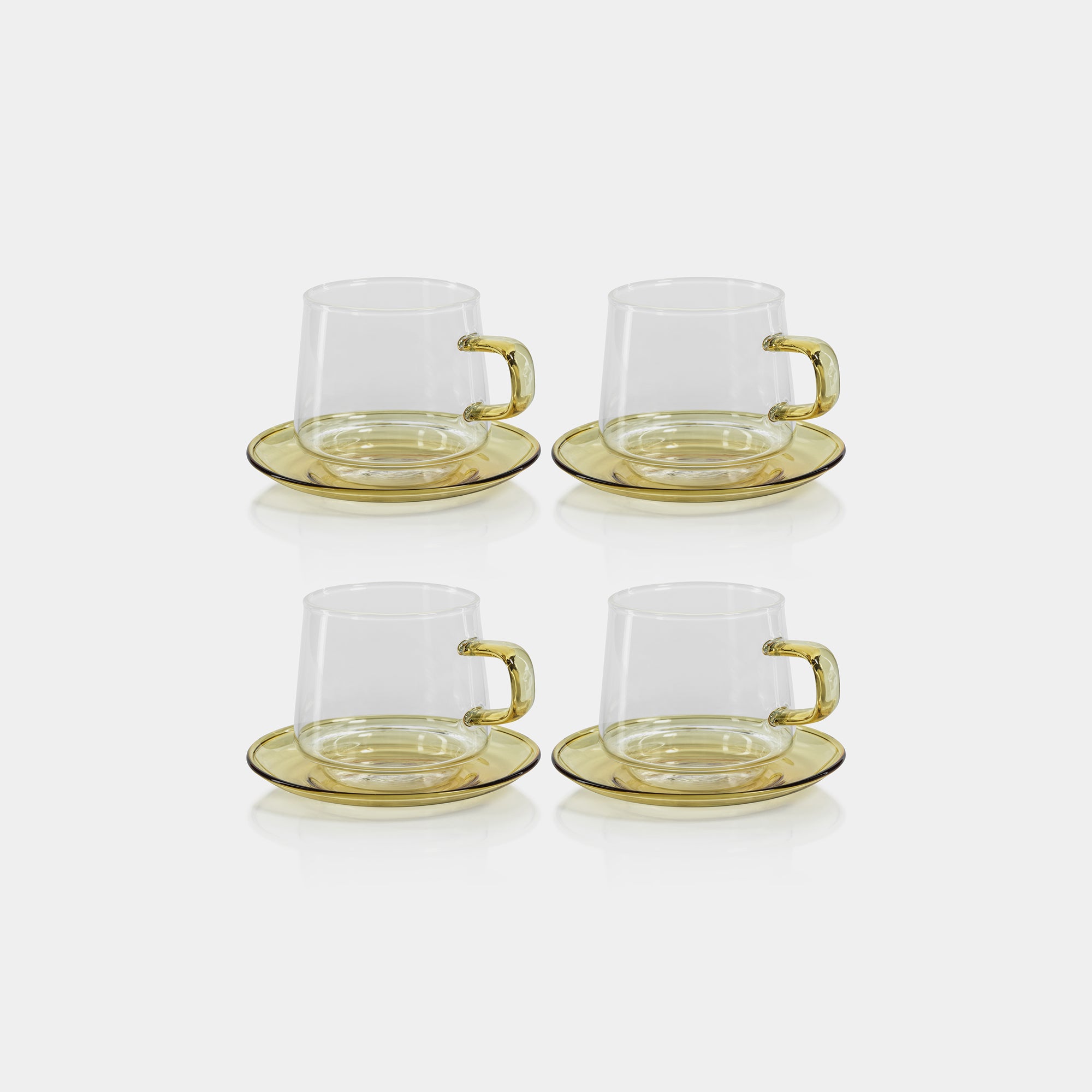 Image of Baglioni Glass Tea and Coffee Cups with Saucers