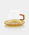 Image of Baglioni Glass Tea and Coffee Cups with Saucers