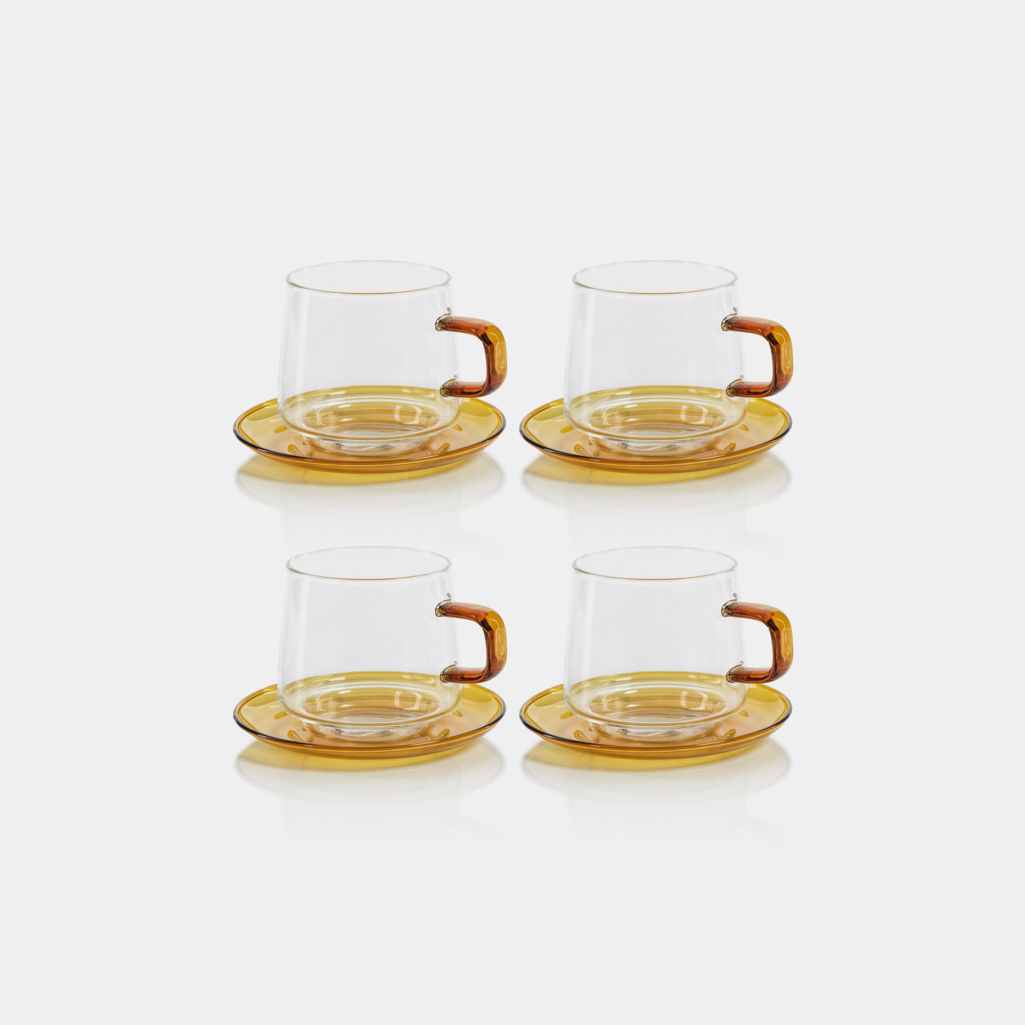 Image of Baglioni Glass Tea and Coffee Cups with Saucers