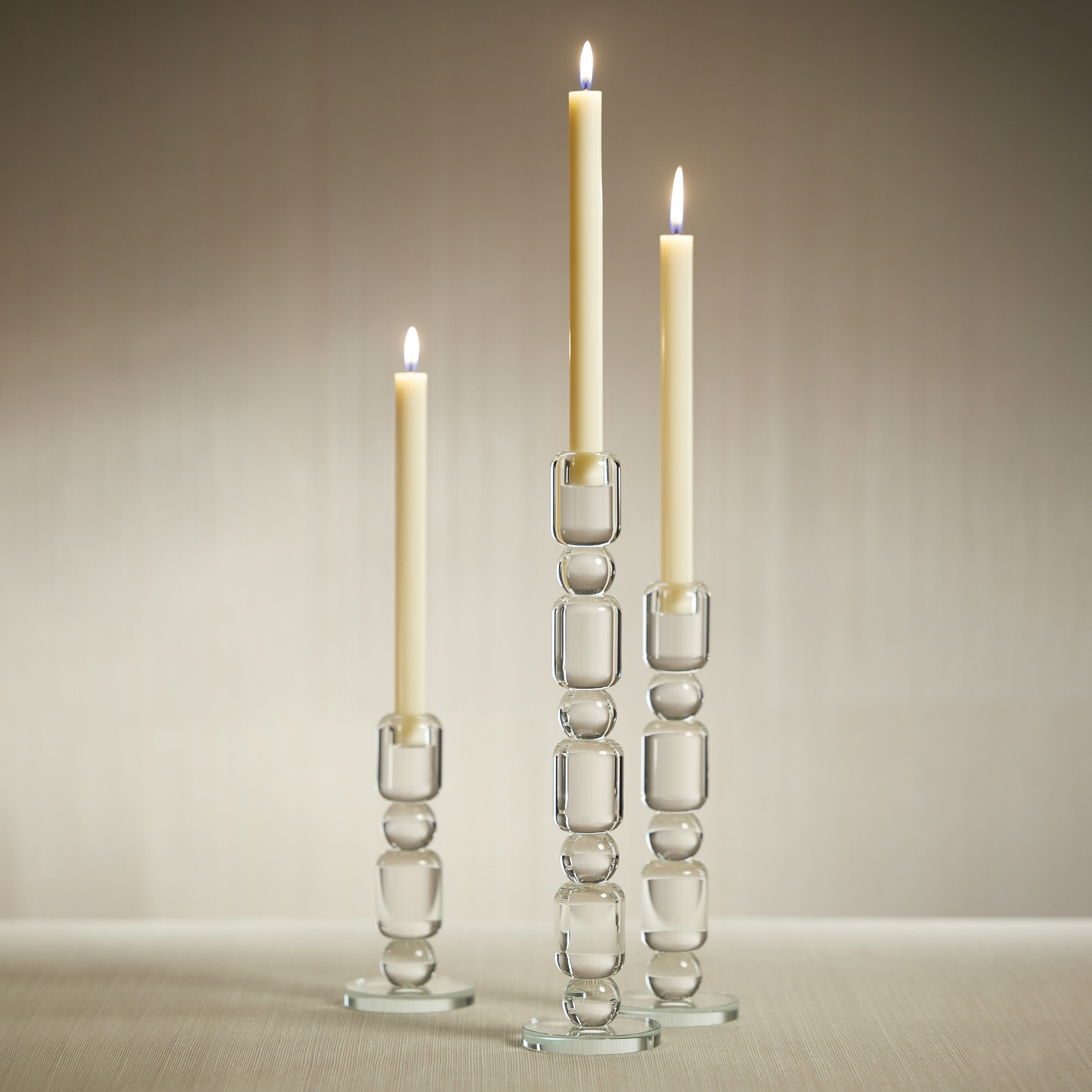 Image of Louisa Crystal Glass Taper Candle Holder