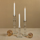 Louisa Crystal Glass Taper Candle Holder