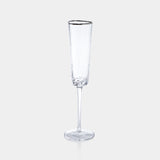Image of Aperitivo Hammered Champagne Flutes with Platinum Rim