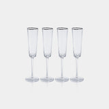 Image of Aperitivo Hammered Champagne Flutes with Platinum Rim