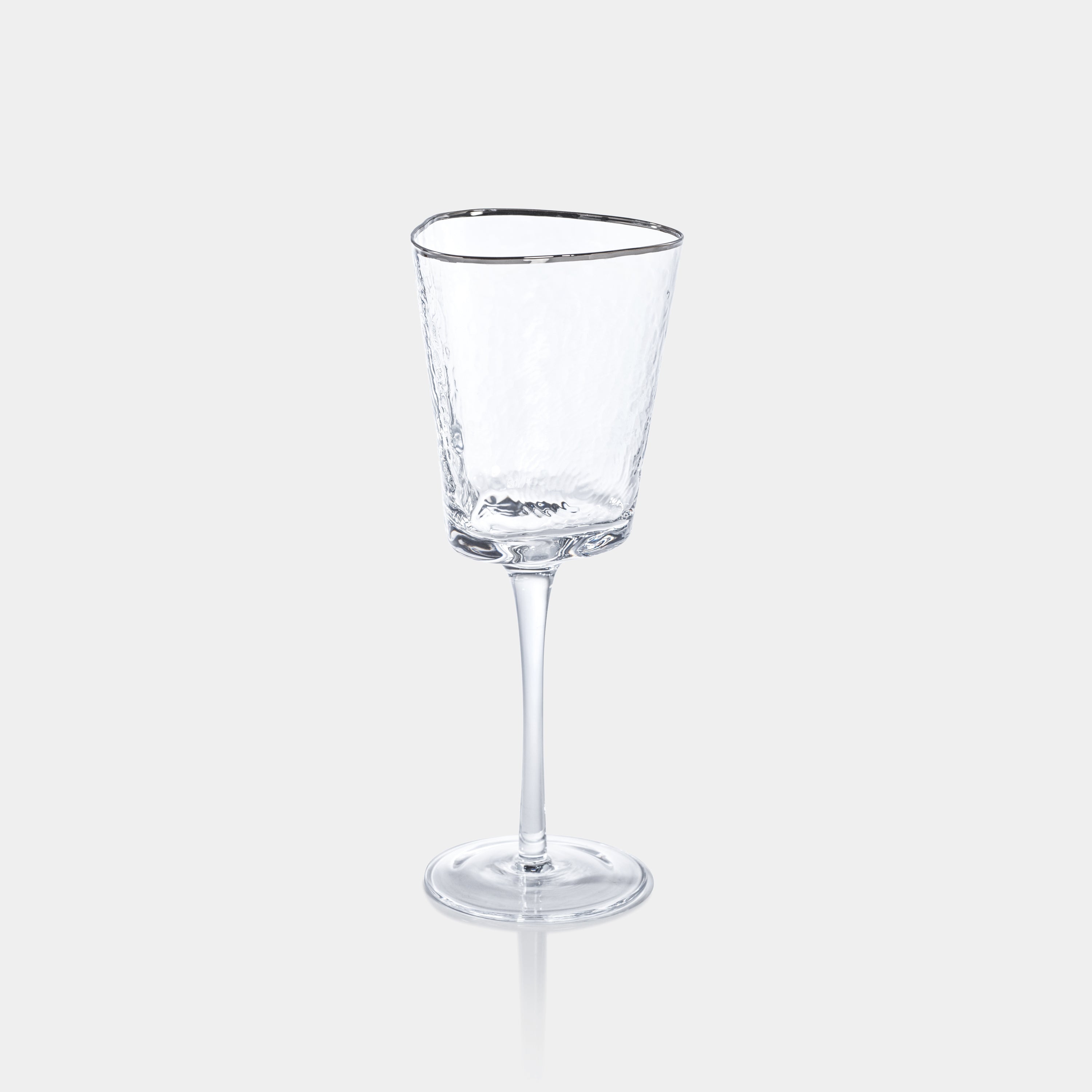 Image of Aperitivo Hammered Wine Glasses with Platinum Rim