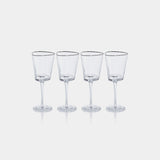 Image of Aperitivo Hammered Wine Glasses with Platinum Rim