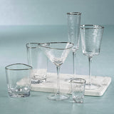 Aperitivo Hammered Martini Glasses with Platinum Rim (Set of 4)
