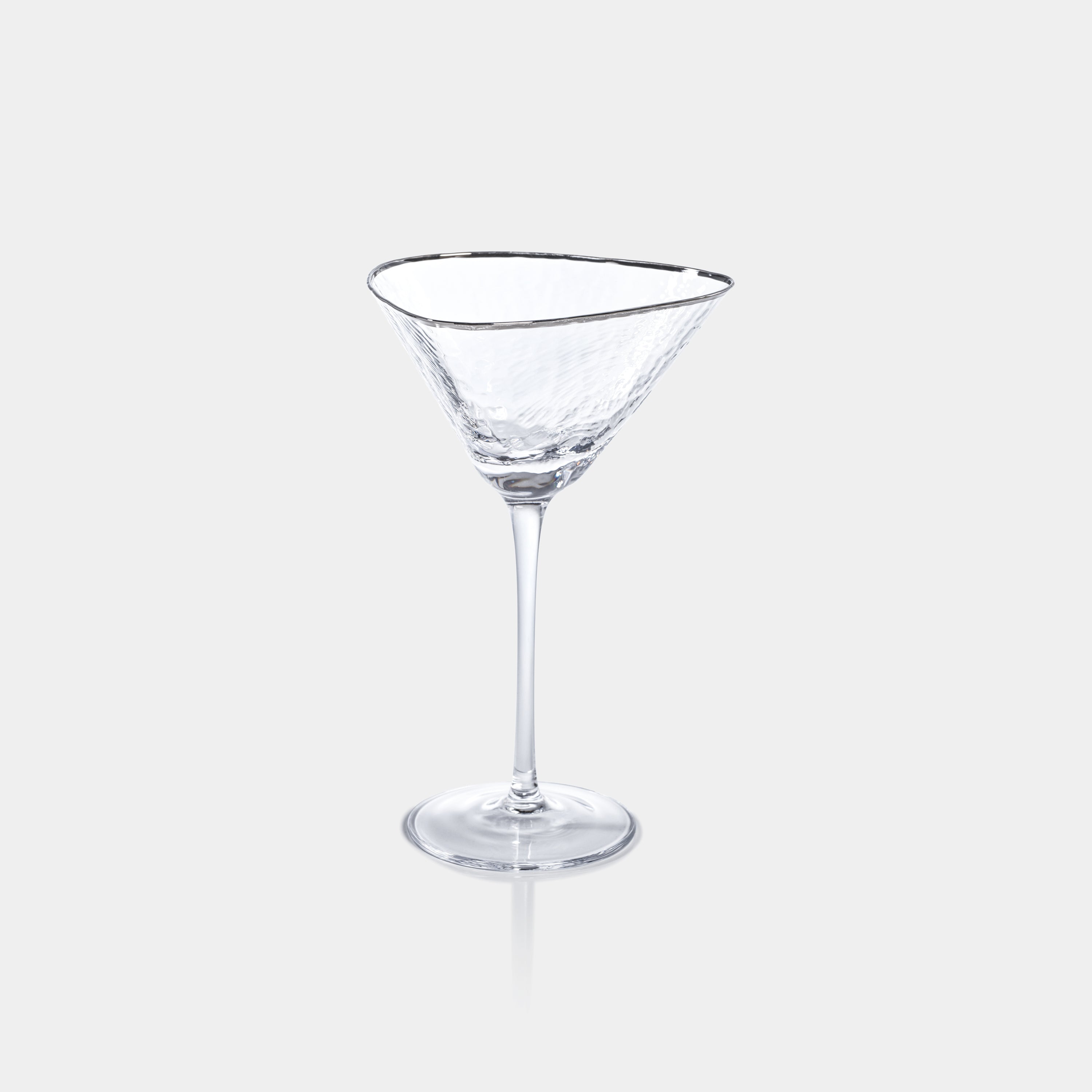 Image of Aperitivo Hammered Martini Glasses with Platinum Rim