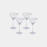Image of Aperitivo Hammered Martini Glasses with Platinum Rim