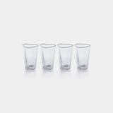 Image of Aperitivo Hammered Highball Glasses with Platinum Rim